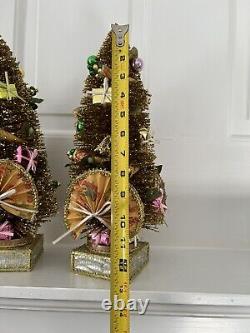 Glitterville Studios Stephen Brown Pair of Bottle Brush Christmas Trees