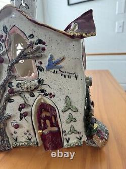 God's House By Blue Sky Clayworks Heather Goldminc Tea Light Candle Holder Rare