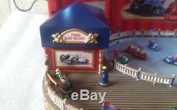 Gold Label BUMP AND GO World's Fair Animated Race Cars + Box Mr. Christmas