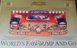 Gold Label BUMP AND GO World's Fair Animated Race Cars + Box Mr. Christmas