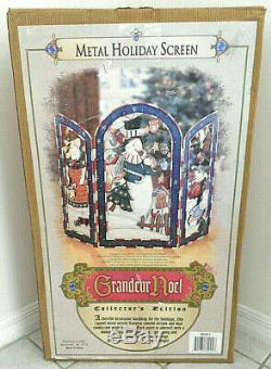 Grandeur Noel Metal Holiday Screen 2002 Collector's Edition Christmas Snowman