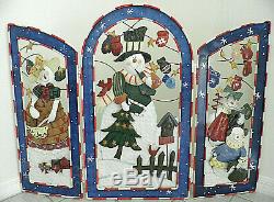 Grandeur Noel Metal Holiday Screen 2002 Collector's Edition Christmas Snowman