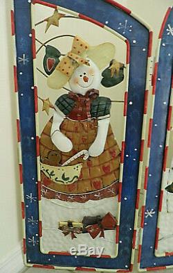 Grandeur Noel Metal Holiday Screen 2002 Collector's Edition Christmas Snowman