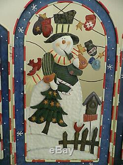 Grandeur Noel Metal Holiday Screen 2002 Collector's Edition Christmas Snowman