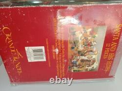 Grandeur Noel Santa And His Elves 12 Pc Diorama Scene Resin Boxed 35250107