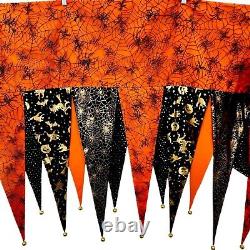 Grandin Road Bewitching Halloween Mantel Pennant Scarf Bells 74 RETIRED