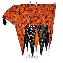 Grandin Road Bewitching Halloween Mantel Pennant Scarf Bells 74 RETIRED