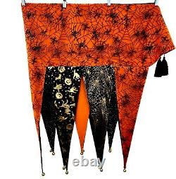 Grandin Road Bewitching Halloween Mantel Pennant Scarf Bells Bunting 74