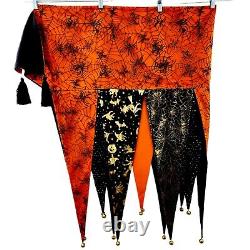 Grandin Road Bewitching Halloween Mantel Pennant Scarf Bells Bunting 74