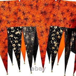 Grandin Road Bewitching Halloween Mantel Pennant Scarf Bells Bunting 74