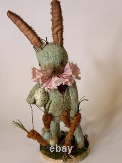Grimitives Kaf Foley Grimm Blue EASTER BUNNY RABBIT Cape Cod Folk Art