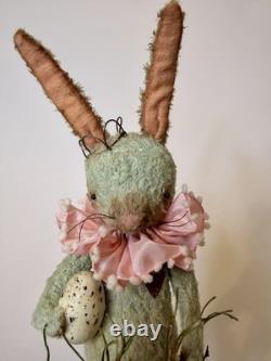 Grimitives Kaf Foley Grimm Blue EASTER BUNNY RABBIT Cape Cod Folk Art