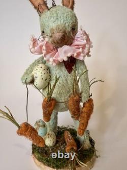 Grimitives Kaf Foley Grimm Blue EASTER BUNNY RABBIT Cape Cod Folk Art