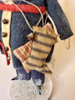 Grimitives Kaf Foley Grimm Blue Santa Art Doll Cape Cod Folk Art Christmas