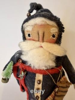 Grimitives Kaf Foley Grimm Blue Santa Art Doll Cape Cod Folk Art Christmas