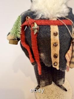 Grimitives Kaf Foley Grimm Blue Santa Art Doll Cape Cod Folk Art Christmas