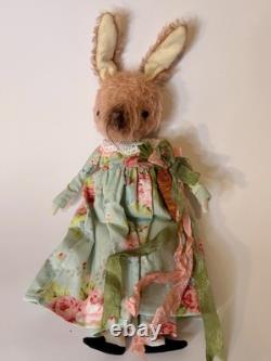 Grimitives Kaf Foley Grimm Pink EASTER BUNNY RABBIT Cape Cod Folk Art