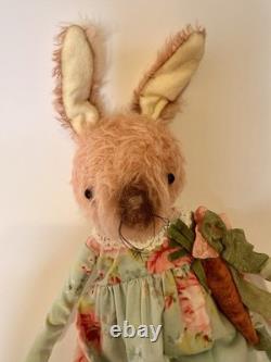 Grimitives Kaf Foley Grimm Pink EASTER BUNNY RABBIT Cape Cod Folk Art
