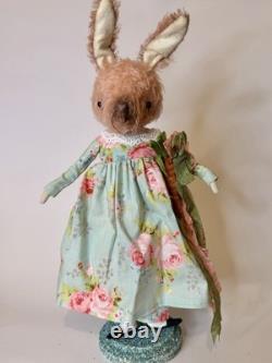 Grimitives Kaf Foley Grimm Pink EASTER BUNNY RABBIT Cape Cod Folk Art
