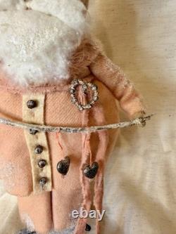 Grimitives Kaf Foley Grimm Pink Santa Art Doll Cape Cod Folk Art Christmas 11.5