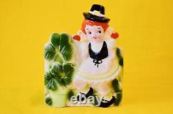 HAPPY ST PATRICKS DAY! Cute 1950s Irish Girl Figurine Planter Relpo Napco