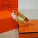 Hermes Clic H Bracelet Pink Gold Pink Enamel