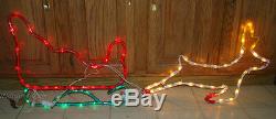 HTF 48 2 Part SLEIGH & REINDEER Silhouette Light Sculpture -MR. CHRISTMAS