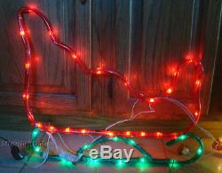 HTF 48 2 Part SLEIGH & REINDEER Silhouette Light Sculpture -MR. CHRISTMAS