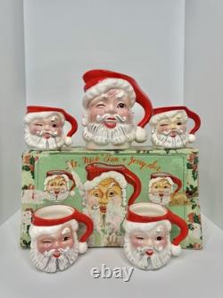 HTF Vintage MCM Napco Winking Santa Pitcher Set With4 Cups New In Box HTF Vintage MCM Napco Winking Santa Pitcher Set With4 Cups New In Box