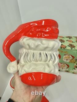 HTF Vintage MCM Napco Winking Santa Pitcher Set With4 Cups New In Box HTF Vintage MCM Napco Winking Santa Pitcher Set With4 Cups New In Box