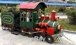 HUGE Iron Christmas Train with Cart Commercial Christmas Decoration
