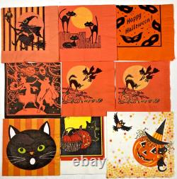 HUGE Vintage HALLOWEEN NAPKIN Lot 44 INSTANT COLLECTION 30s-90s+ BLACK CAT WITCH