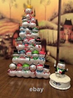 Hallmark Christmas Concert 6 Row Snowmen & Conductor Animated Musical 5 PC 2014