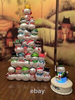 Hallmark Christmas Concert 6 Row Snowmen & Conductor Animated Musical 5 PC 2014