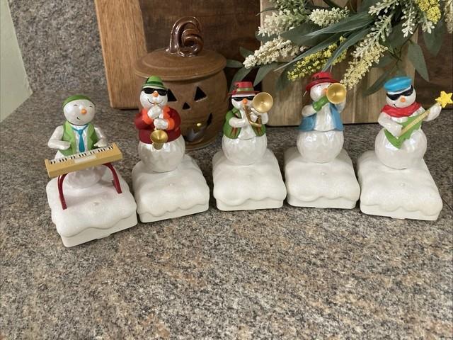 Hallmark Christmas Snowman Band Set Of 5 Working Has Tony