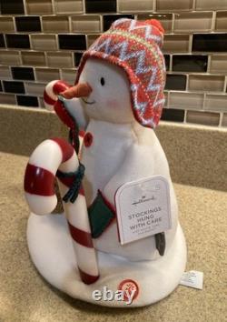 Hallmark Singing Snowman Stockings Hung Care 2017 Musical Rare Brand New