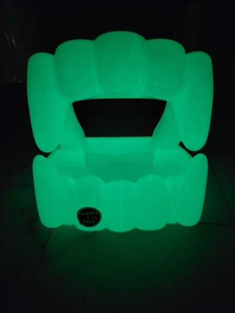 Hallmark Vampire Teeth Candy Bowl Dish Glow Dark Blow Mold Fangs Dracula Monster