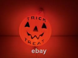 Halloween 1980s Trick Treat Hanging Lighted Blowmold Pumpkin JOL Empire Plastics