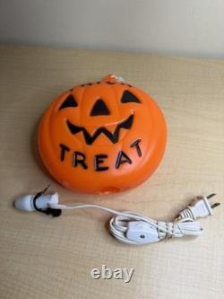 Halloween 1980s Trick Treat Hanging Lighted Blowmold Pumpkin JOL Empire Plastics
