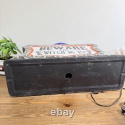 Halloween Blow Mold Beware The Witch Is In & Welcome My Pretties 23x20