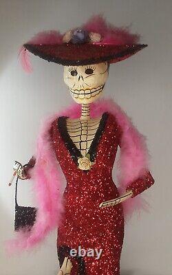 Halloween Day of the Dead Dia de los Muertos Folk Art Paper Mache Skeleton Doll