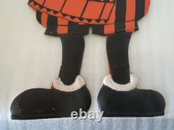 Halloween German Die Cut Black Cat Pumpkin Man Witch with Broom Embossed Cut Out Halloween German Die Cut Black Cat Pumpkin Man Witch with Broom Embossed Cut Out
