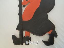 Halloween German Die Cut Black Cat Pumpkin Man Witch with Broom Embossed Cut Out Halloween German Die Cut Black Cat Pumpkin Man Witch with Broom Embossed Cut Out