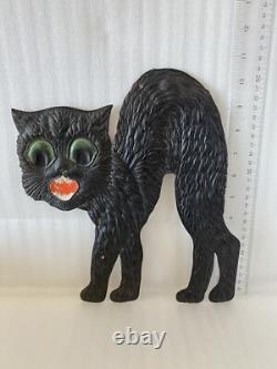 Halloween German Die Cut Black Cat Pumpkin Man Witch with Broom Embossed Cut Out Halloween German Die Cut Black Cat Pumpkin Man Witch with Broom Embossed Cut Out