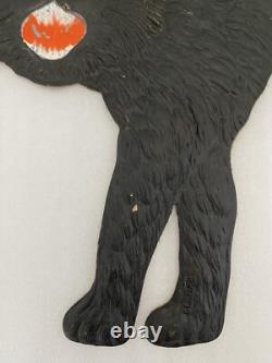 Halloween German Die Cut Black Cat Pumpkin Man Witch with Broom Embossed Cut Out Halloween German Die Cut Black Cat Pumpkin Man Witch with Broom Embossed Cut Out