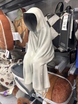 Halloween Ghost Shelf Sitter Grim Reaper Phantom Seated 22 x 9 White Hood