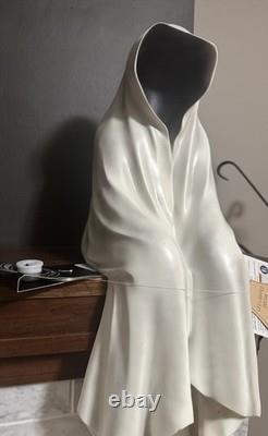 Halloween Ghost Shelf Sitter Grim Reaper Phantom Seated 22 x 9 White Hood
