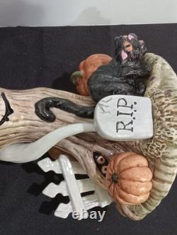 Halloween Harvest Fitz & Floyd Classics centerpiece 12 tall 1988 candle holder