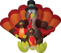 Halloween Thanksgiving 8.5 Ft Turkey Family Inflatable Airblown Yard Decor