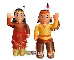 Halloween Thanksgiving Indian Boy & Girl Combo Inflatable Airblown 4 Ft